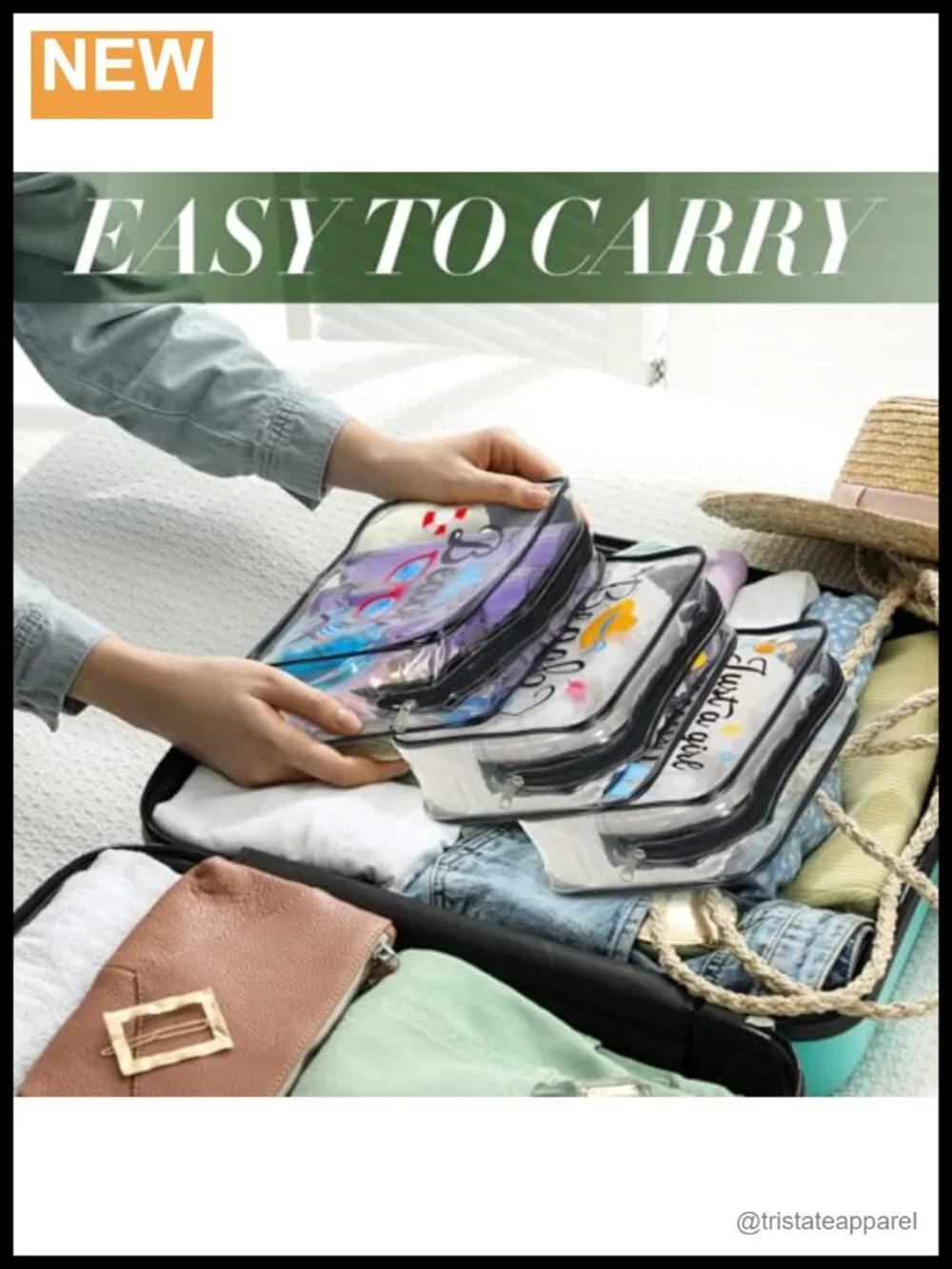 Set of 6 PVC Waterproof Cosmetic Bags Travel Toiletry Organizer Makeup Gift